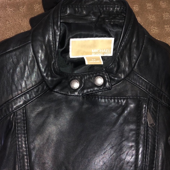 Michael Kors Genuine Leather Moto Jacket - Picture 4 of 8